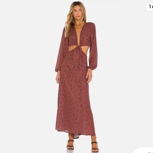 RESA Noelle Dress Gemma Cut Out Maxi Leopard Print, Size S, Worn Once!